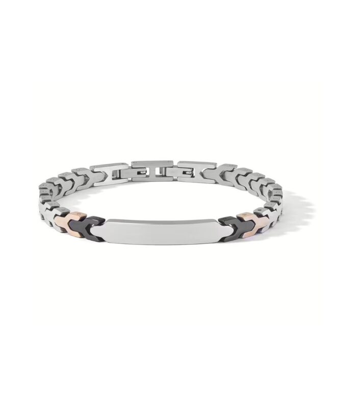 Bracciale in Acciaio Pvd nero e rosè